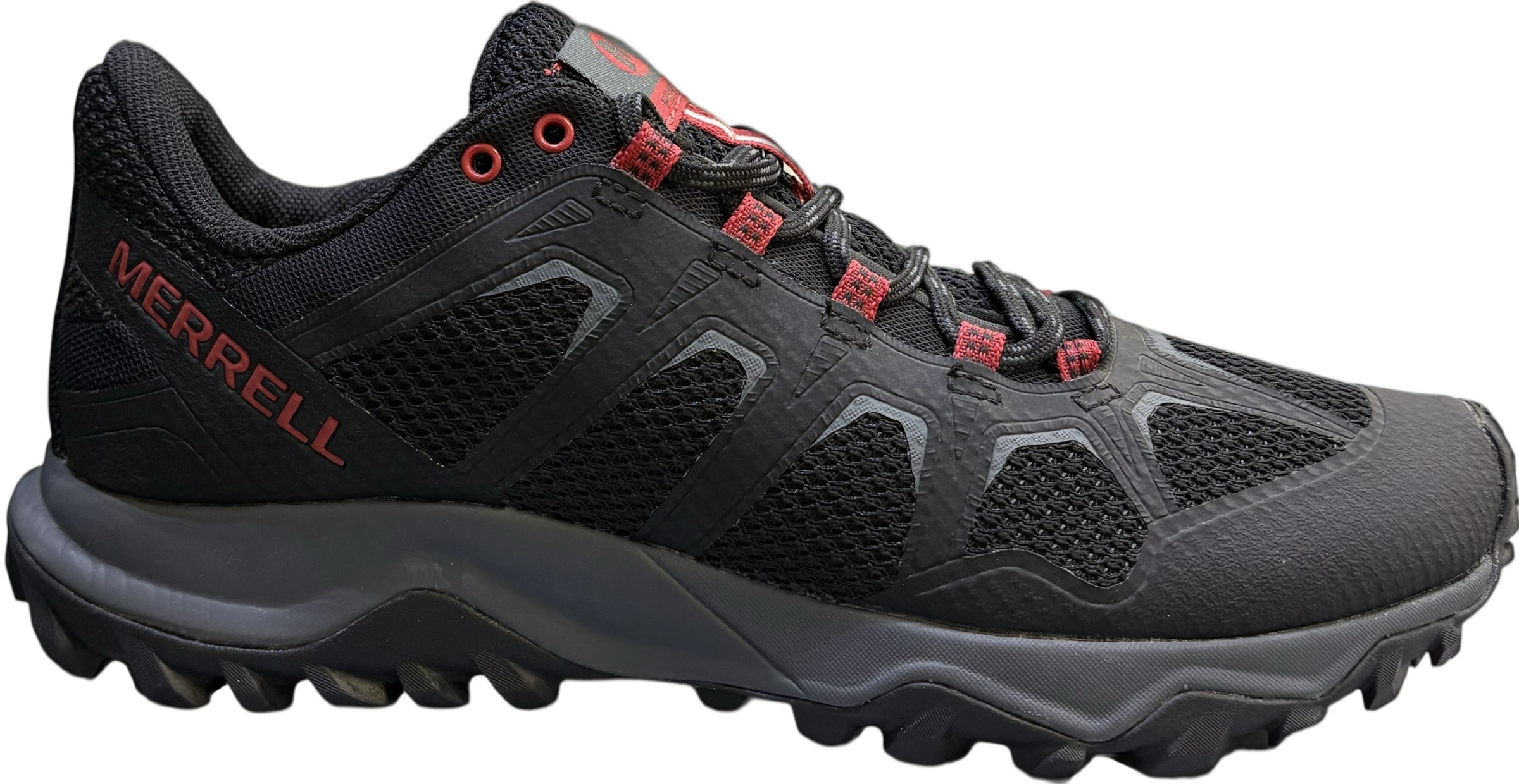 کفش مردانه/زنانه مرل مدل Fiery رنگ قرمز و مشکی، مناسب پیاده‌روی و فعالیت‌های روزمره